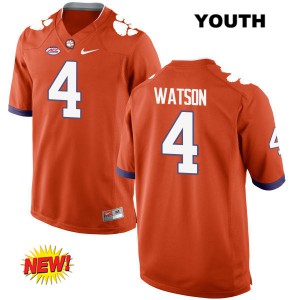 Youth Deshaun Watson Orange Clemson National Championship #4 NCAA Jerseys