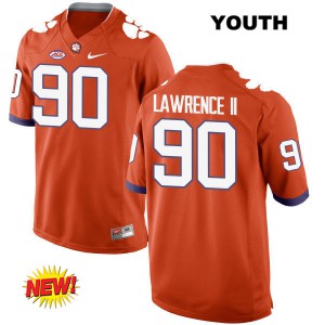 Youth Dexter Lawrence Orange Clemson #90 Embroidery Jersey