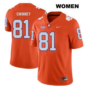 Womens Drew Swinney Orange Clemson Tigers #81 NCAA Jerseys