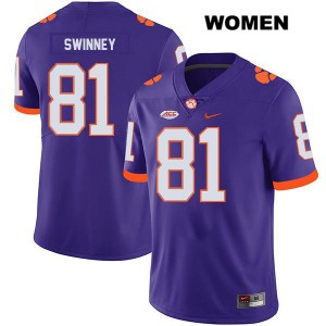 Women Drew Swinney Purple Clemson #81 College Jersey
