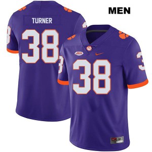 Mens Elijah Turner Purple Clemson Tigers #38 University Jerseys