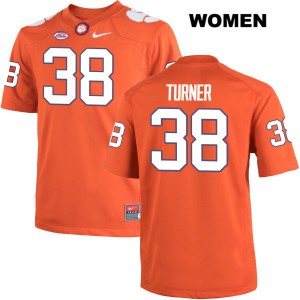 Women Elijah Turner Orange Clemson University #38 High School Jerseys