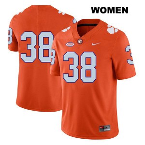 Women's Elijah Turner Orange Clemson University #38 No Name Embroidery Jerseys