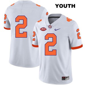 Youth Frank Ladson Jr. White Clemson Tigers #2 No Name NCAA Jersey