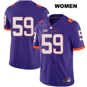 Women's Gage Cervenka Purple Clemson University #59 No Name College Jerseys