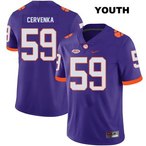 Youth Gage Cervenka Purple Clemson #59 Stitched Jersey