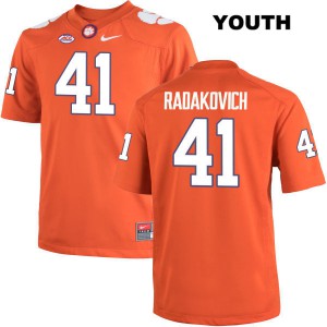 Youth Grant Radakovich Orange Clemson University #41 Embroidery Jersey