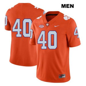 Men's Greg Williams Orange Clemson University #40 No Name College Jerseys