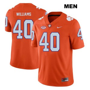Men Greg Williams Orange Clemson University #40 Official Jerseys