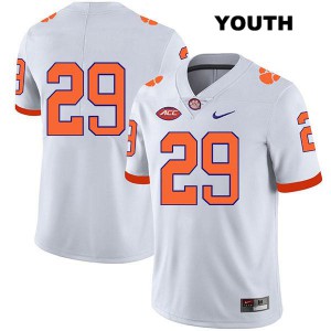 Youth Hampton Earle White Clemson Tigers #29 No Name Embroidery Jerseys