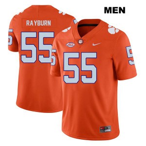Mens Hunter Rayburn Orange Clemson Tigers #55 Embroidery Jerseys
