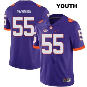 Youth Hunter Rayburn Purple Clemson University #55 Stitched Jersey