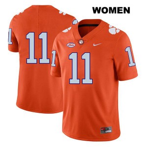 Women's Isaiah Simmons Orange Clemson University #11 No Name Stitched Jersey