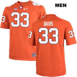 Men J.D. Davis Orange Clemson National Championship #33 Football Jerseys