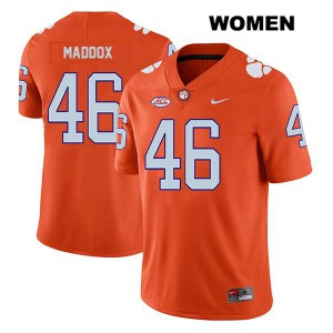 Women Jack Maddox Orange Clemson University #46 Football Jersey