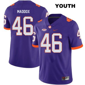 Youth Jack Maddox Purple Clemson Tigers #46 NCAA Jerseys