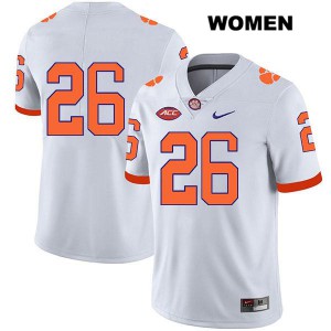 Women's Jack McCall White Clemson Tigers #26 No Name Player Jerseys