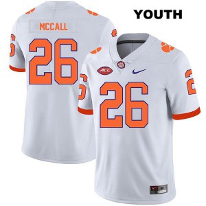 Youth Jack McCall White Clemson Tigers #26 Embroidery Jersey