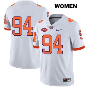 Womens Jacob Edwards White CFP Champs #94 No Name Embroidery Jerseys