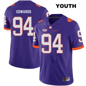 Youth Jacob Edwards Purple Clemson University #94 Player Jersey