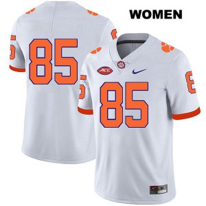Women Jaelyn Lay White Clemson Tigers #85 No Name Player Jersey