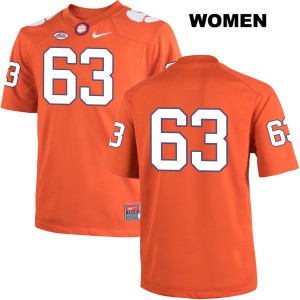 Women's Jake Fruhmorgen Orange Clemson #63 No Name Official Jerseys