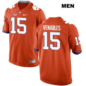 Men Jake Venables Orange Clemson National Championship #15 Stitched Jersey