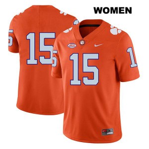 Womens Jake Venables Orange Clemson #15 No Name Embroidery Jersey