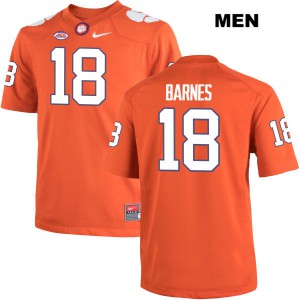 Men James Barnes Orange Clemson University #18 NCAA Jersey