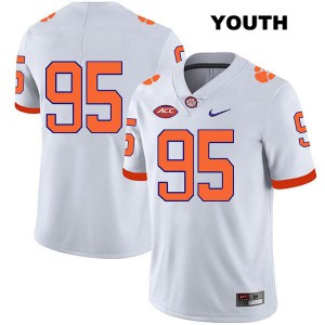 Youth James Edwards White Clemson Tigers #95 No Name Stitched Jersey