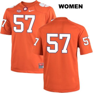 Women's Jay Guillermo Orange Clemson National Championship #57 No Name Embroidery Jerseys