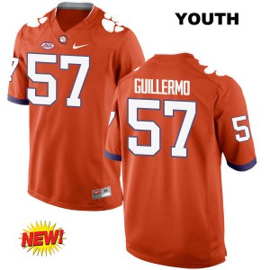 Youth Jay Guillermo Orange Clemson Tigers #57 Embroidery Jerseys