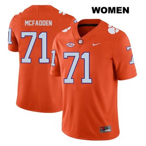 Women Jordan McFadden Orange Clemson #71 Stitched Jersey
