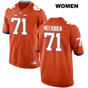 Women's Jordan McFadden Orange Clemson Tigers #71 Player Jerseys