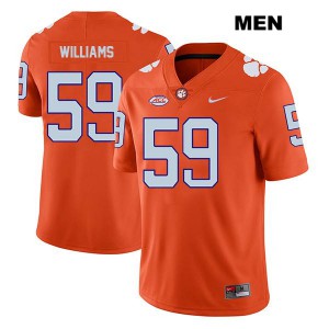 Men's Jordan Williams Orange Clemson Tigers #59 Stitched Jerseys