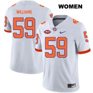 Women Jordan Williams White Clemson National Championship #59 NCAA Jerseys
