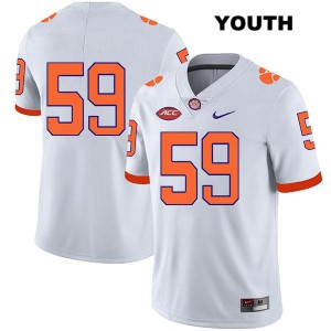 Youth Jordan Williams White Clemson National Championship #59 No Name Official Jersey