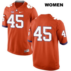 Womens Josh Jackson Orange Clemson #45 No Name Official Jersey