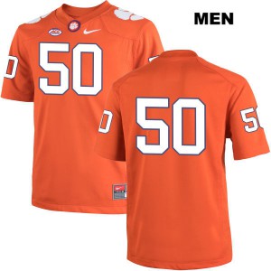 Men's Justin Falcinelli Orange Clemson Tigers #50 No Name High School Jerseys