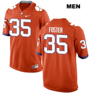 Men Justin Foster Orange Clemson #35 Embroidery Jerseys