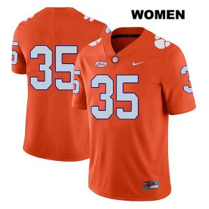Women's Justin Foster Orange Clemson National Championship #35 No Name Embroidery Jersey