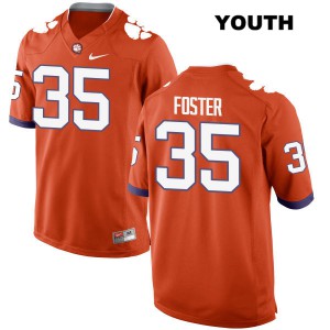Youth Justin Foster Orange Clemson #35 Stitch Jersey