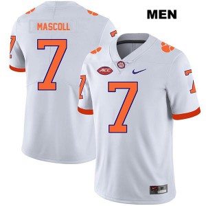 Men Justin Mascoll White Clemson Tigers #7 Embroidery Jerseys