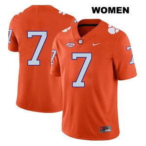 Women Justin Mascoll Orange Clemson Tigers #7 No Name Football Jersey