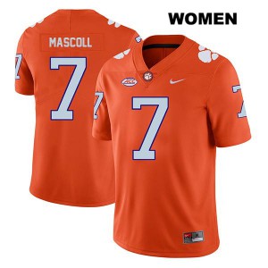 Women Justin Mascoll Orange Clemson Tigers #7 Stitched Jersey