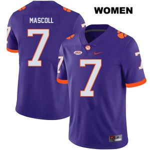 Women Justin Mascoll Purple Clemson #7 Football Jersey