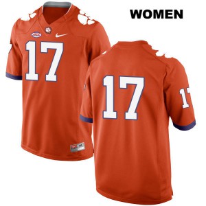 Womens Justin Mascoll Orange Clemson Tigers #17 No Name College Jersey