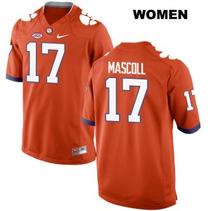 Womens Justin Mascoll Orange Clemson National Championship #17 Stitched Jerseys