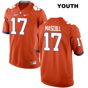Youth Justin Mascoll Orange Clemson Tigers #17 Player Jersey