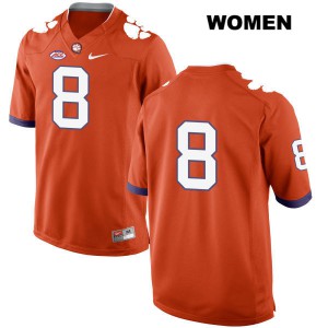 Womens Justyn Ross Orange Clemson #8 No Name Football Jerseys